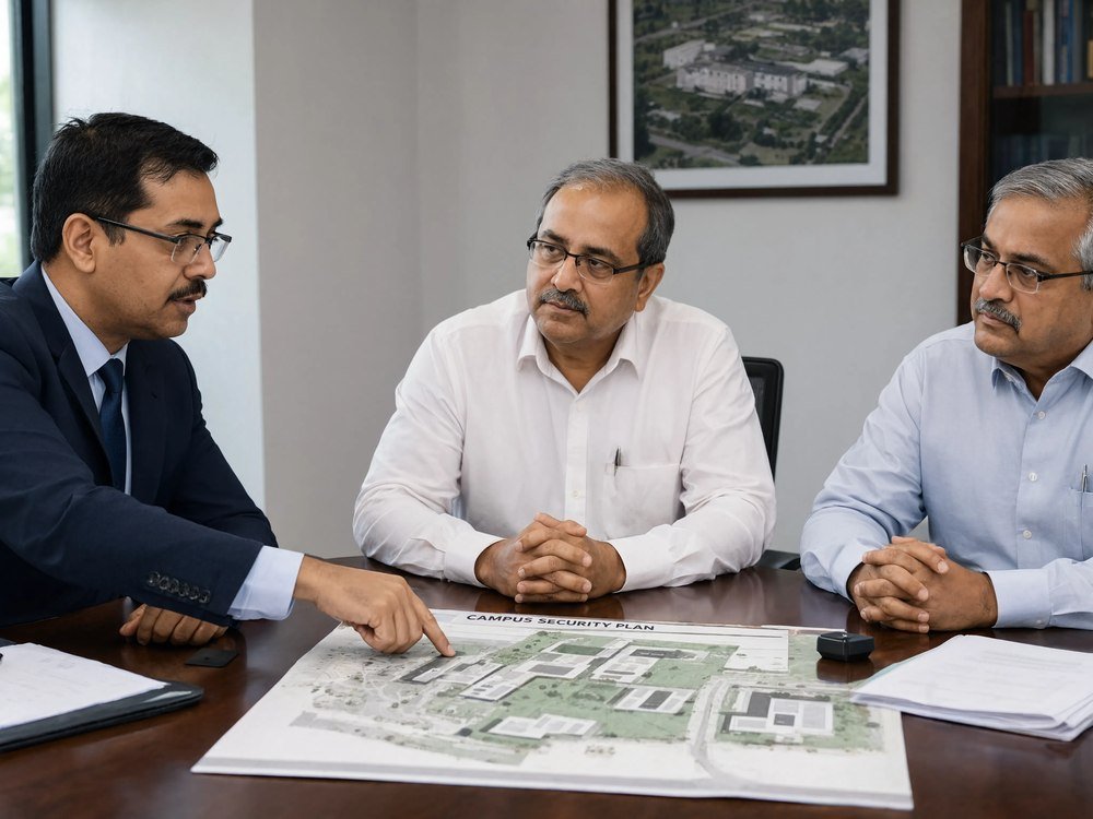 Bryte consultation with a client about government and PSU campus security