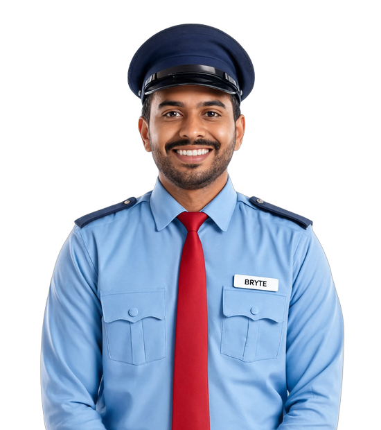 BRYTE hospitality and healthcare security guard in India
