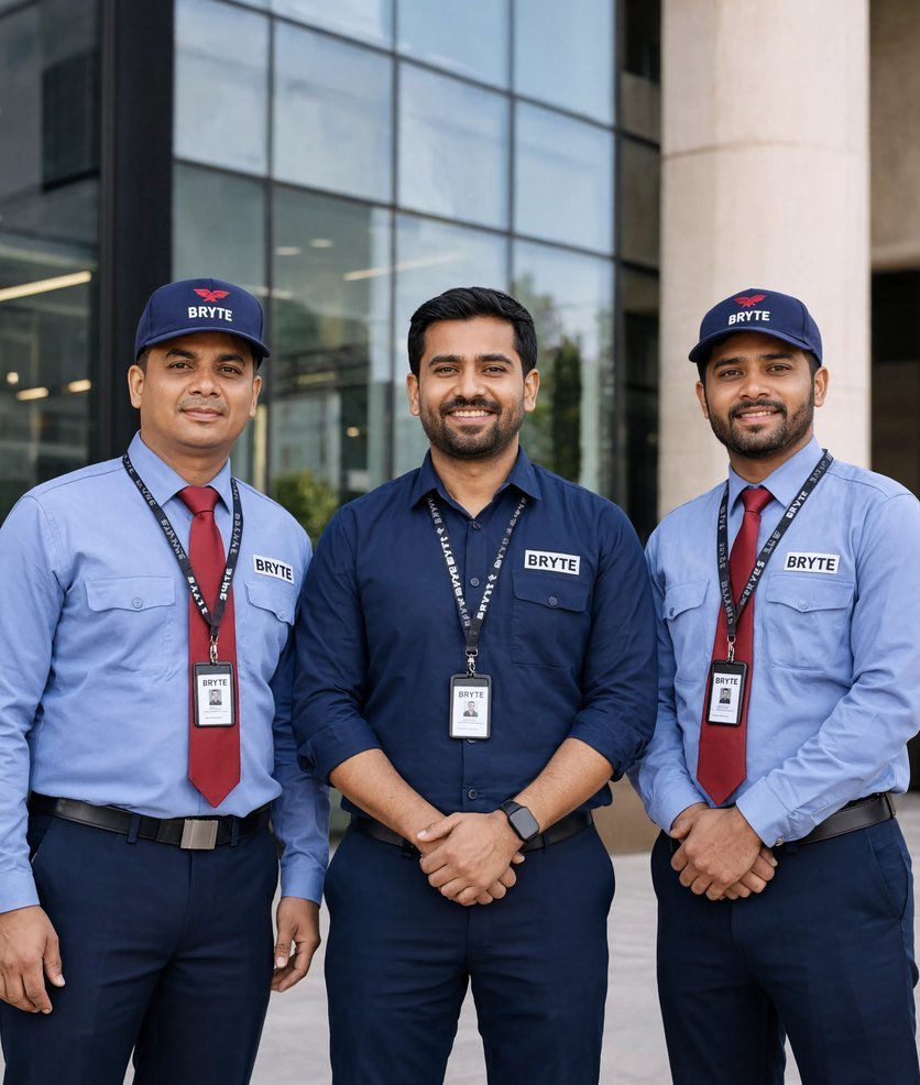 Bryte security and facility team at a data center in India
