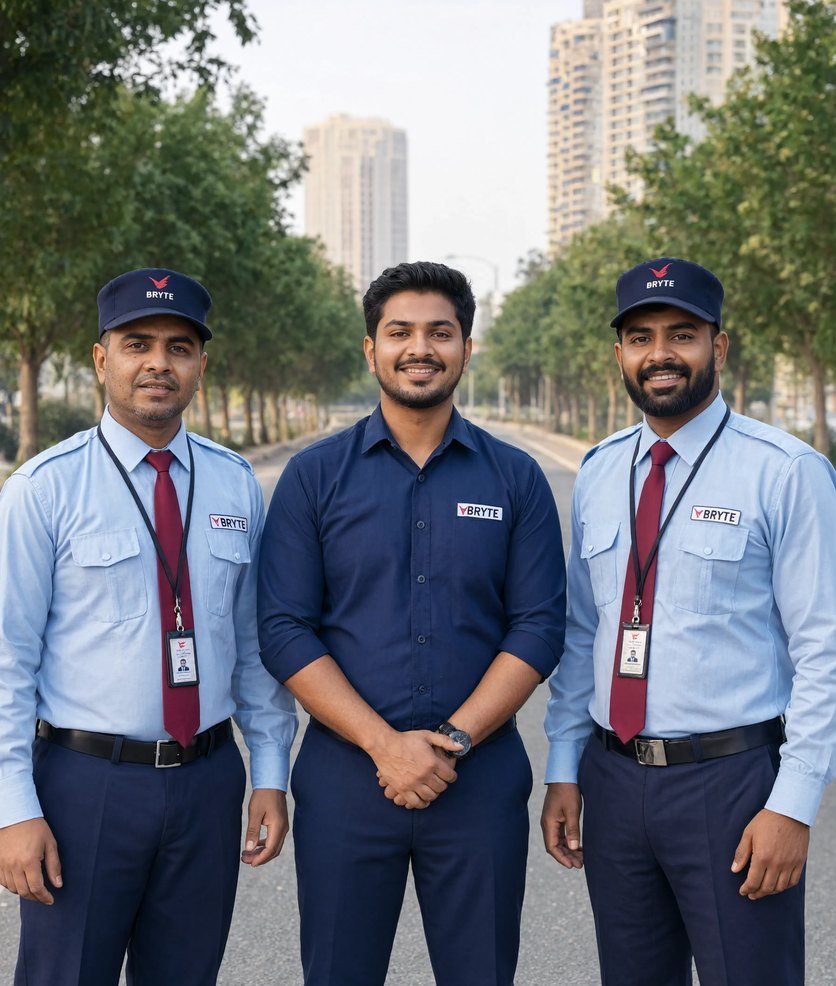 Bryte security and facility team at a smart-city township in India