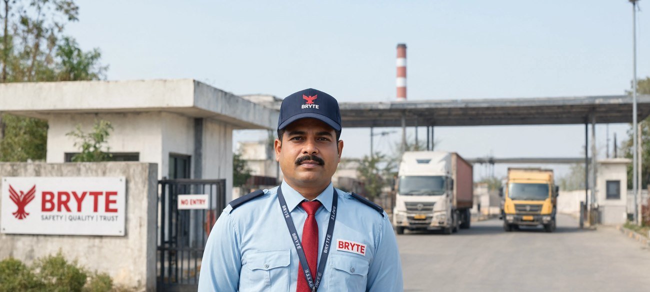 Bryte professional on duty, industrial plant security in India
