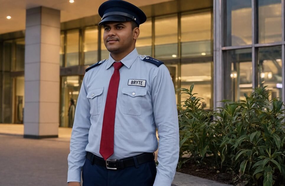 Bryte security officer at a hospital entrance