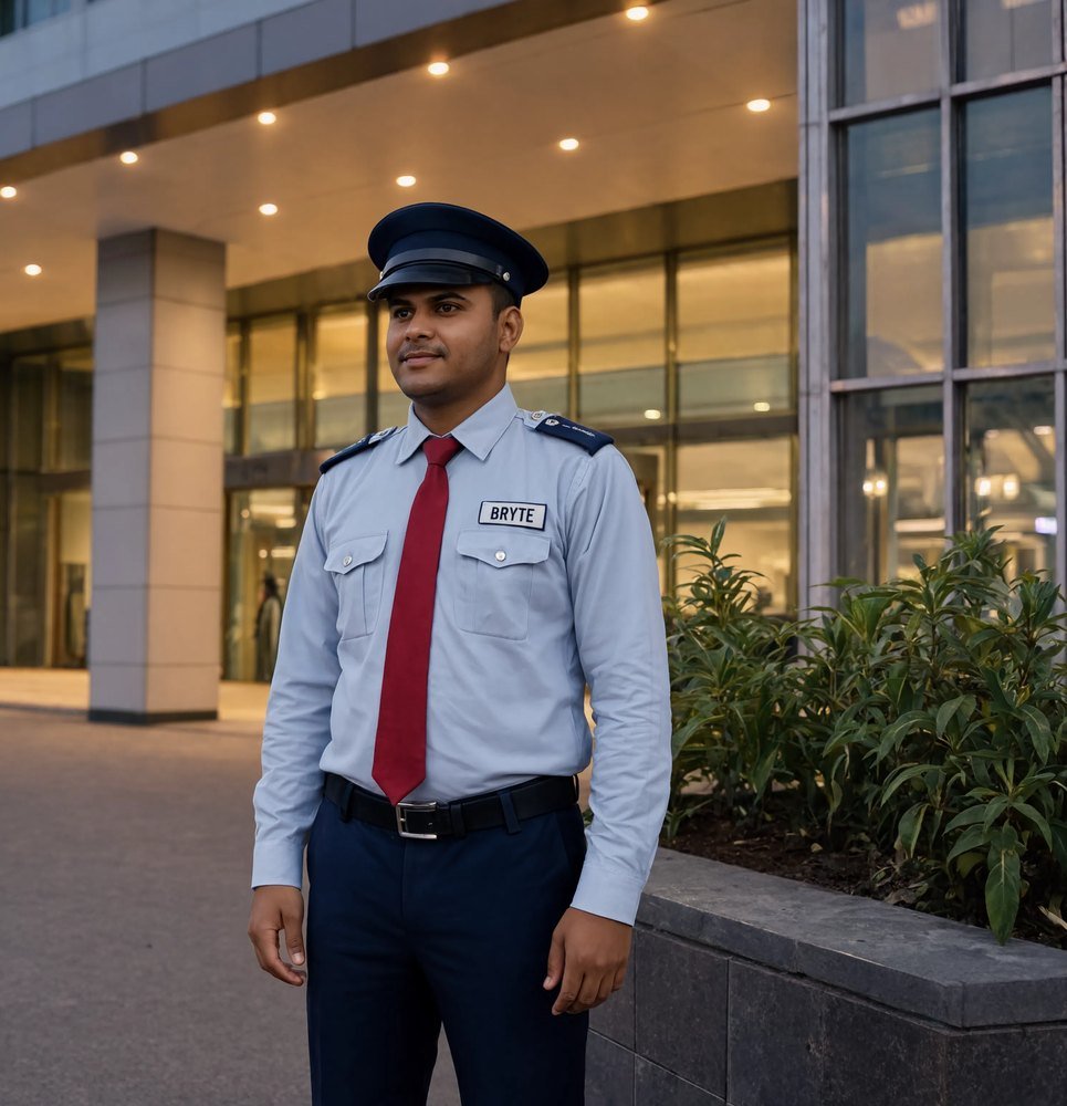 Bryte security officer at a hospital entrance